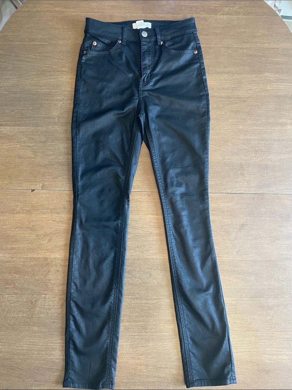 H&M Women’s Black Coated Skinny Jeans